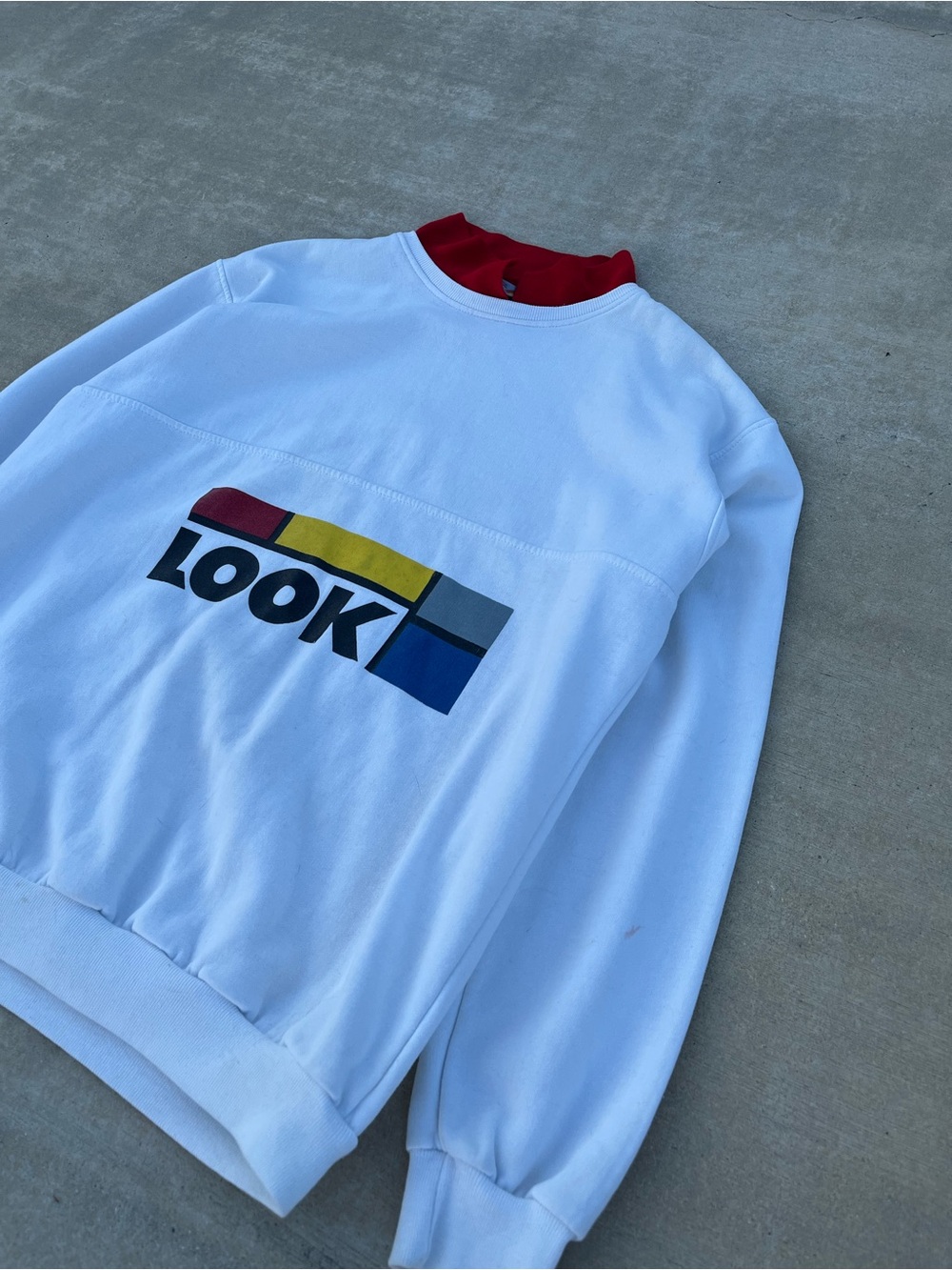 Vintage 80’s Crewneck Sweater with Red Collar size XL - Picture 4 of 8